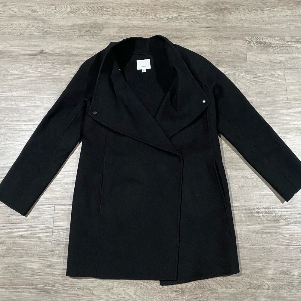 Vince‎ Black Wool Coat Size XS Wrap